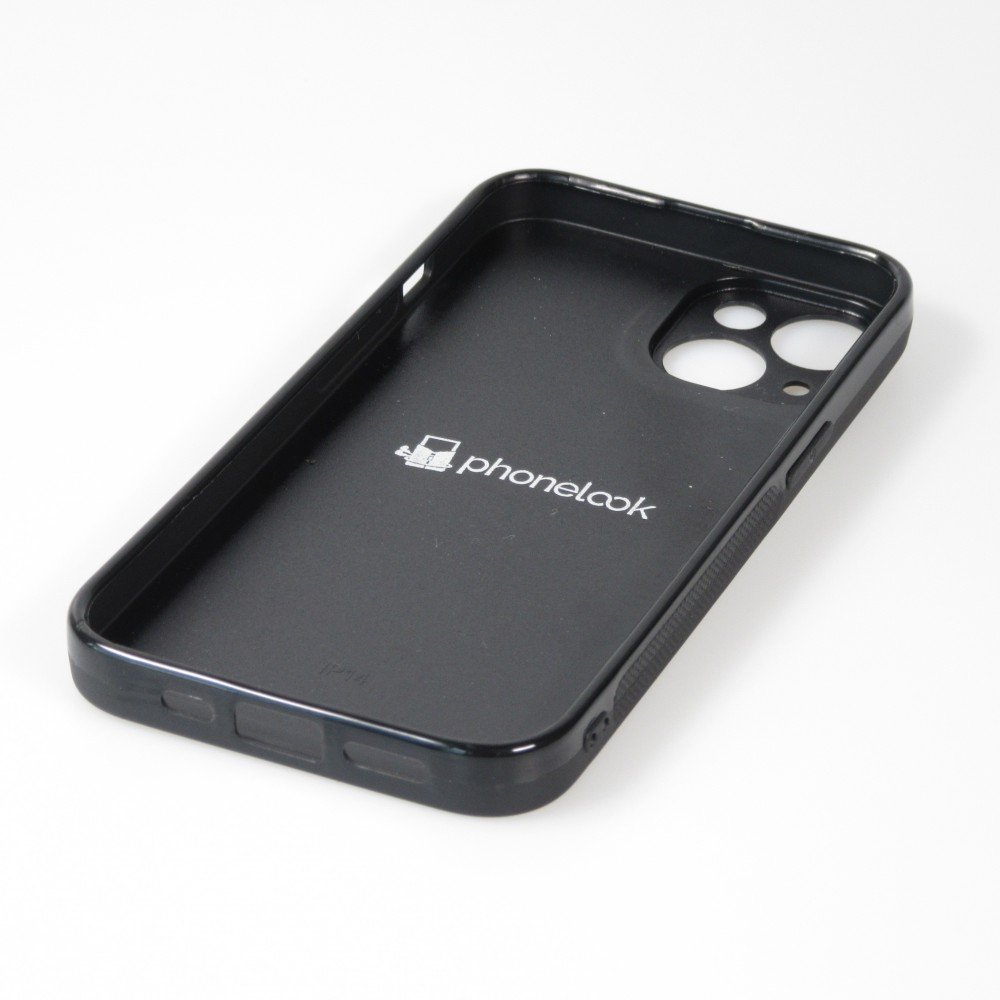 Coque iPhone 14 - Silicone rigide noir Maillot de football Japon 2022 personnalisable