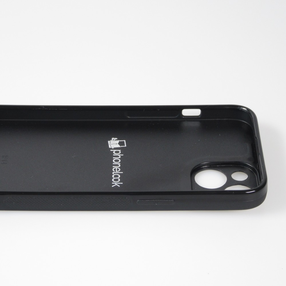 Coque iPhone 14 - Silicone rigide noir Maillot de football Japon 2022 personnalisable
