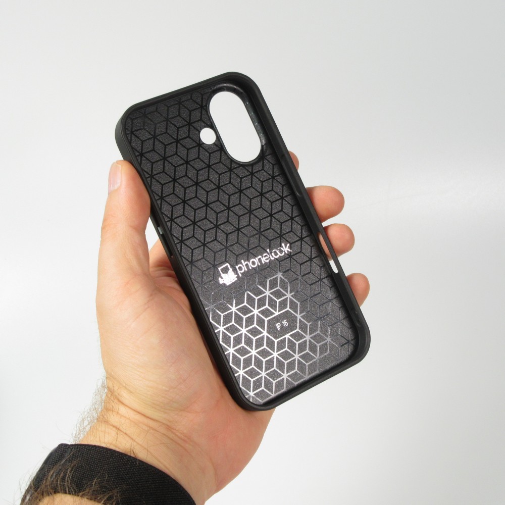 Personalisierte Hülle mit schwarzen Silikonrändern - iPhone 16
