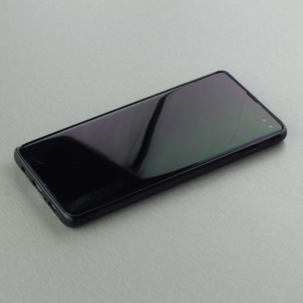 Samsung Galaxy S10+ Case Hülle - Silikon schwarz Glücklicher Regenbogen-Delfin