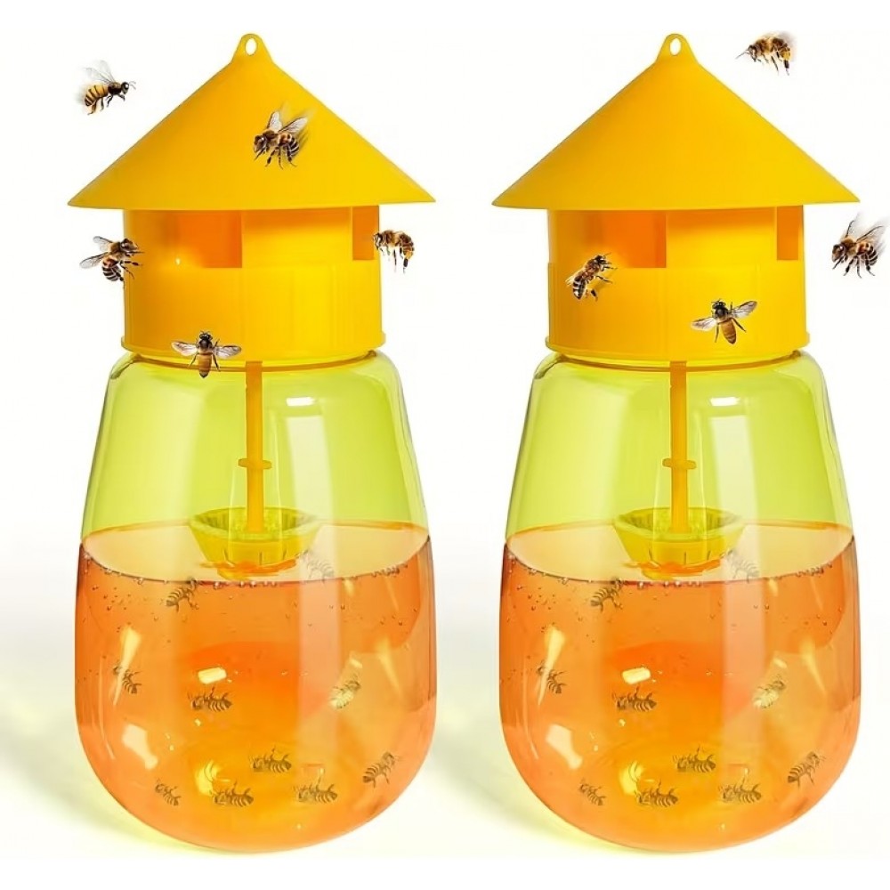 2er Set Wespenfallen grosse Kapazit&auml;t wiederverwendbar ideal f&uuml;r Garten Terrasse Camping - Orange