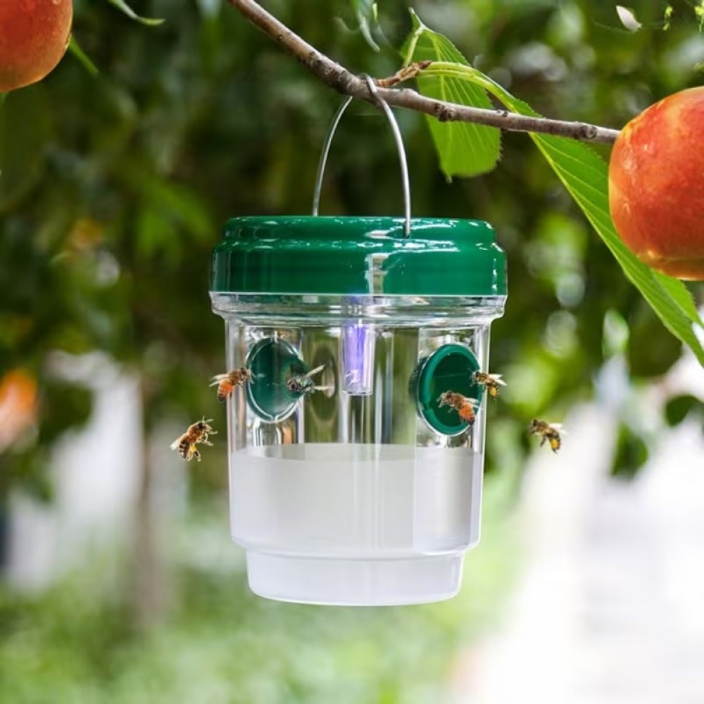 2er Set h&auml;ngende Wespenfallen f&uuml;r innen und aussen einfach zu installieren gegen Insekten - Gr&uuml;n
