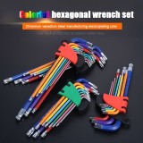 Set de cl&eacute;s hexagonales 9 pi&egrave;ces en acier chrome vanadium multi-tailles pour bricolage et r&eacute;parations