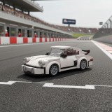 DIY Rennwagen Baukasten Klemmbausteine Set mit kleinen Bausteinen kreatives Puzzle Auto Modellbausatz (196 Teile) - Weiss