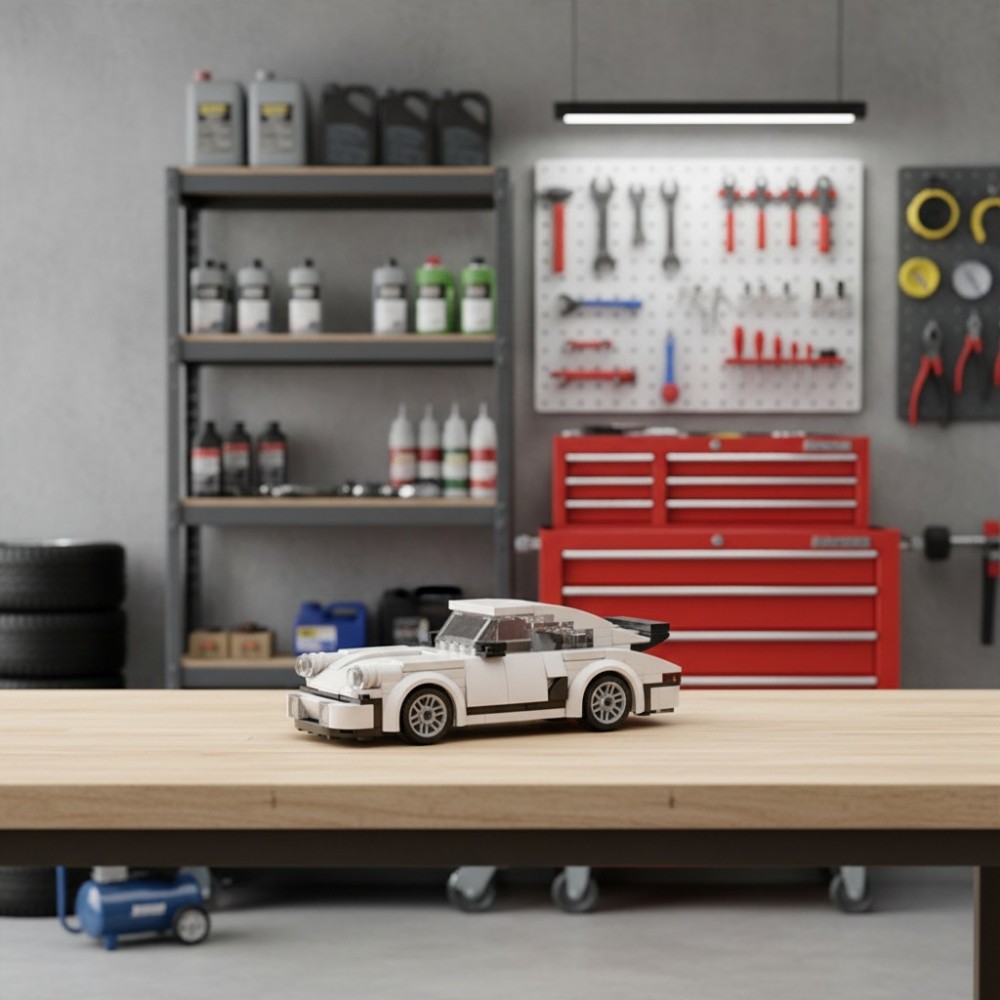 DIY Rennwagen Baukasten Klemmbausteine Set mit kleinen Bausteinen kreatives Puzzle Auto Modellbausatz (196 Teile) - Weiss