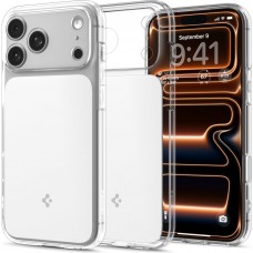 Coque iPhone 17 Pro Max - Spigen Ultra Hybrid T MagFit compatible avec MagSafe transparente et r&eacute;sistante - Transparent