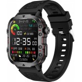 Sport smartwatch QX11 1.96 pouces 50 jours d'autonomie avec IA assistant vocal longue endurance bo&icirc;tier solide pression d'oxyg&egrave;ne sanguin surveillance du sommeil avec un &eacute;cran TFT haute d&eacute;finition - Noir