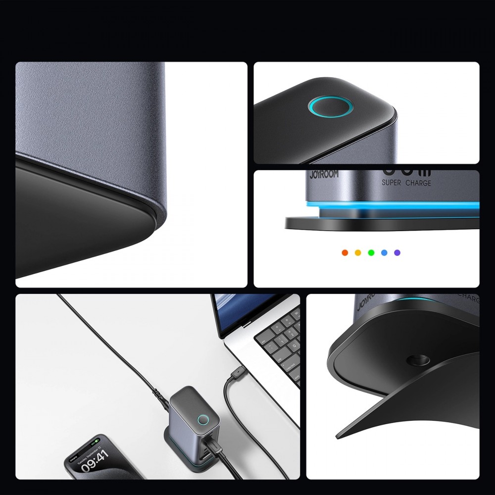Joyroom JR-TCM02 65W GaN Ladegerät 4x USB-C / 2x USB-A - Grau