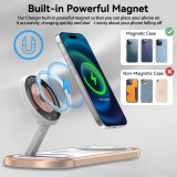 Magnetische 3-in-1 15W Wireless-Ladestation klappbar f&uuml;r iPhone, Apple Watch und AirPods - Schwarz