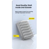 Station de charge multi-t&eacute;l&eacute;phones universelle 72W - Chargeur rapide multi-ports 2 type-c, 4x USB, DC et AC pour smartphones, tablettes avec support - Argent