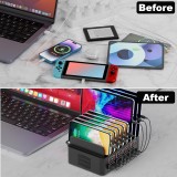 USB-Ladegerät 150W/35A mit 16 Ports - Schnelles Multi-Geräte-Ladegerät für iPad, Tablets und Smartphones mit intelligenter Erkennung und Mehrfachschutz - Schwarz