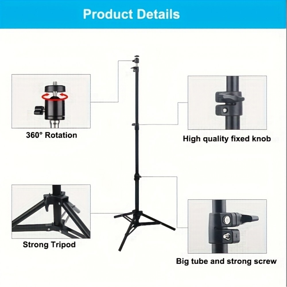 HY300 Pro Tragbarer Projektor Stativ mit h&ouml;henverstellbar bis 110cm - Schwarz