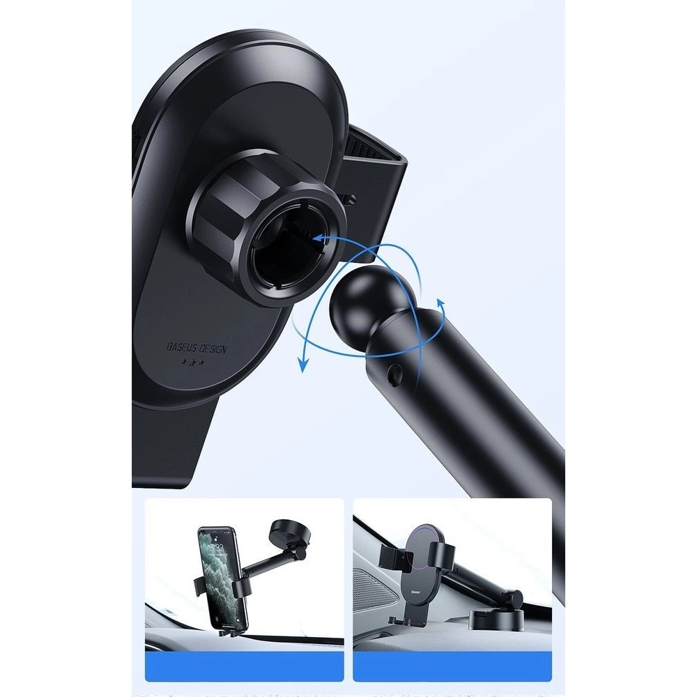 Baseus Teleskopischer Gravitäts-Autohalter für Windschutzscheibe (SUYL-JY01) - Schwarz