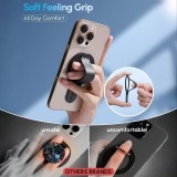 MagSafe Halterung f&uuml;r iPhone 17/16/15/14/13/12 abnehmbarer und faltbarer Ring sicherer Griff aus Zinklegierung mit integriertem Adapter - Braun