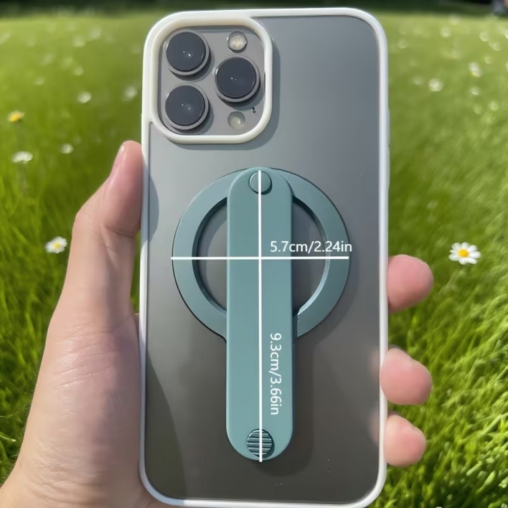 MagSafe Halterung f&uuml;r iPhone 17/16/15/14/13/12 abnehmbarer und faltbarer Ring sicherer Griff aus Zinklegierung mit integriertem Adapter - Schwarz