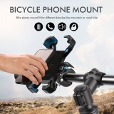 Support téléphone vélo avec fixation anti-choc pour guidon scooter / moto / trotinette - Noir