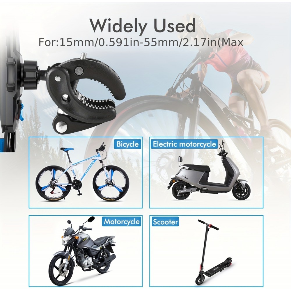 Support téléphone vélo avec fixation anti-choc pour guidon scooter / moto / trotinette - Noir