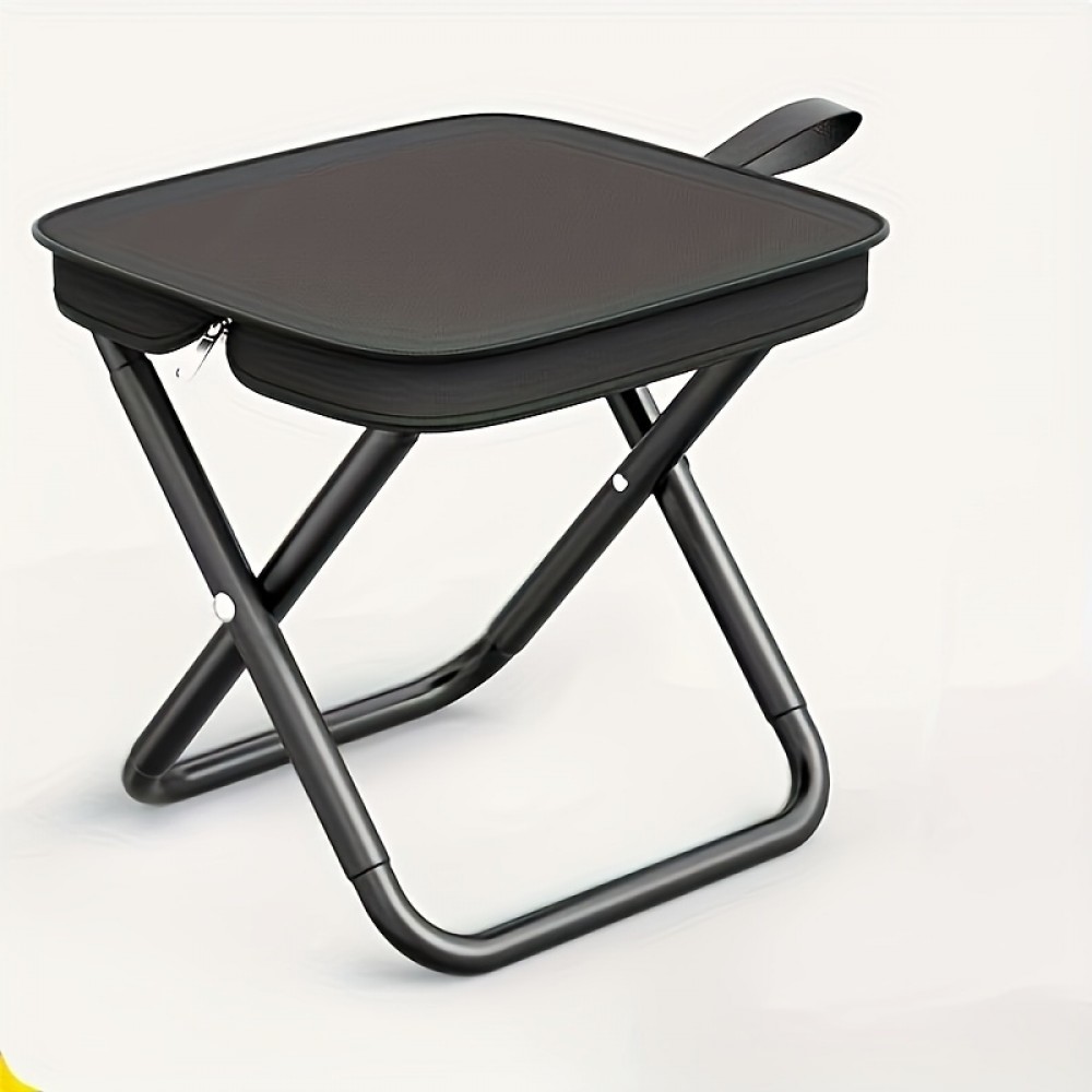 Tabouret pliant portable pour camping et p&ecirc;che ext&eacute;rieur pratique et l&eacute;ger - Noir