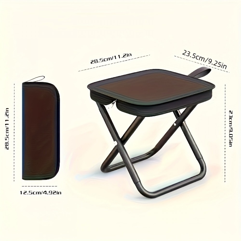 Tabouret pliant portable pour camping et p&ecirc;che ext&eacute;rieur pratique et l&eacute;ger - Noir
