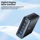 Tech-Protect DC140W-GAN Mehrport-Ladestation mit 5 Anschlüssen 3x PD USB-C und 2x QC 3.0 USB-A - Schwarz