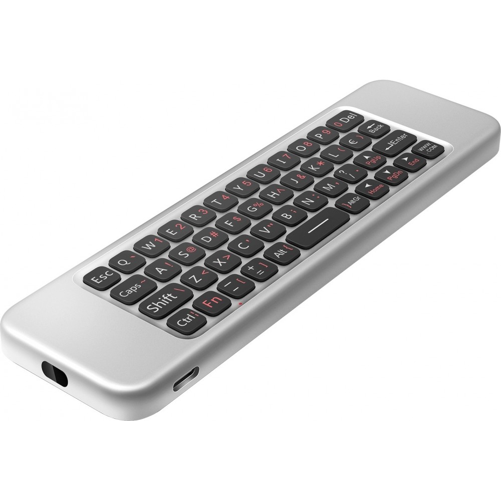 W3 Air Mouse Bluetooth 2.4G ultrad&uuml;nne Fernbedienung mit Gyroskop und Mini-Tastatur f&uuml;r Android TV Box/PC/Mac/Linux - Schwarz