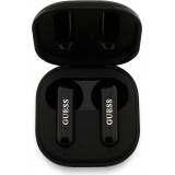TWS Guess 4G Bluetooth Kopfh&ouml;rer mit Metall-Logo Schnellladung 16h Akkulaufzeit und Sprachassistent - Schwarz