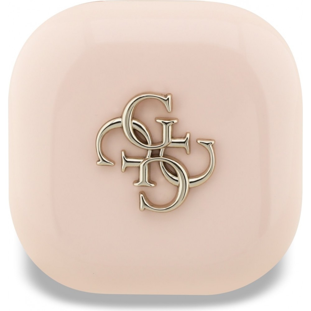 TWS Guess 4G Bluetooth Kopfh&ouml;rer mit Metall-Logo Schnellladung 16h Akkulaufzeit und Sprachassistent - Rosa