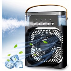 USB Ventilator mit Nebelfunktion, multifunktional, 6 einstellbare Sprühmodi und Aromadiffusor - Schwarz