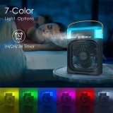 USB Ventilator mit Nebelfunktion, multifunktional, 6 einstellbare Sprühmodi und Aromadiffusor - Schwarz