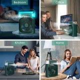 USB Ventilator mit Nebelfunktion, multifunktional, 6 einstellbare Sprühmodi und Aromadiffusor - Schwarz
