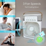 USB Ventilator mit Nebelfunktion, multifunktional, 6 einstellbare Sprühmodi und Aromadiffusor - Schwarz
