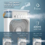 USB Ventilator mit Nebelfunktion, multifunktional, 6 einstellbare Sprühmodi und Aromadiffusor - Schwarz