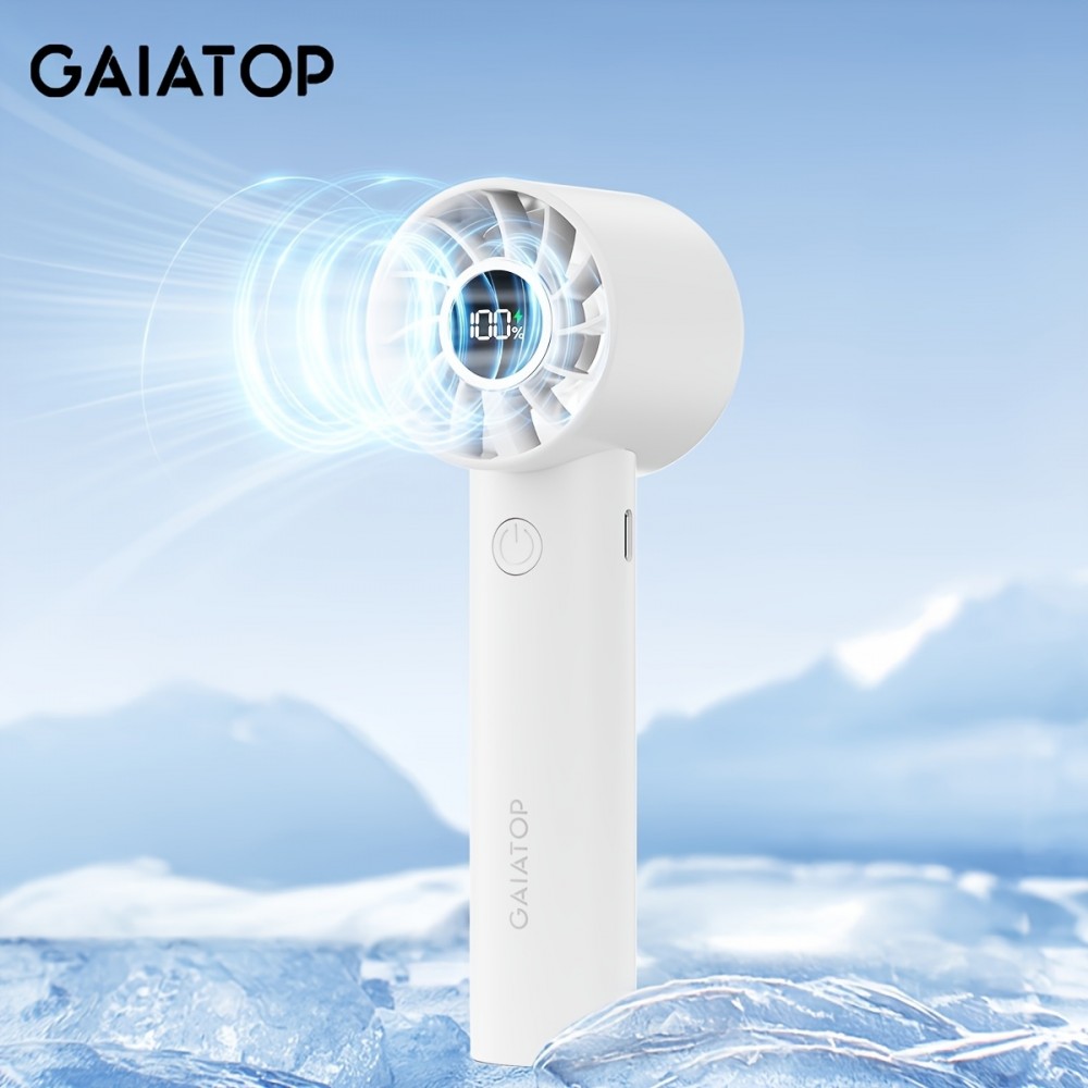 Gaiatop HF-01 Tragbarer 3-Geschwindigkeits Ventilator mit integrierter Taschenlampe (1800mAh, USB-C) - Schwarz