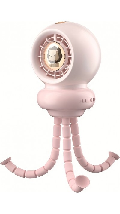 Portabler Baby-Kinder Ventilator mit flexiblem Stativ für Auto / Reisen / Kinderwagen - Rosa