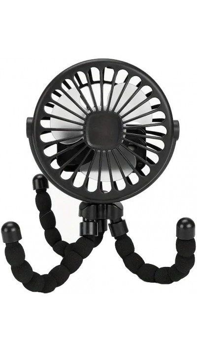 Ventilateur portable mini poulpe rechargeable USB 3 vitesses avec support pour poussette et extérieur