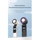 Leistungsstarker tragbarer faltbarer 4-Gang Ventilator mit 4000mAh Akku und digitaler Anzeige - Weiss