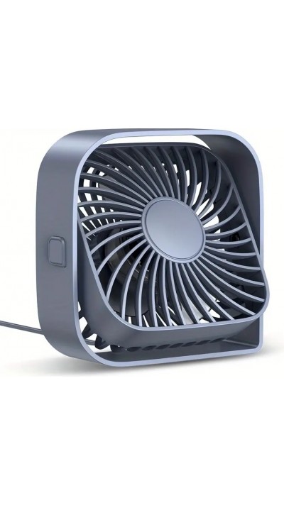 360° USB Ventilator tragbar leise 3 Geschwindigkeiten Design - Grau
