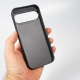 Google Pixel 9 / Pixel 9 Pro Case Hülle - Silikon schwarz Weisser Hintergrund, pinker Donut