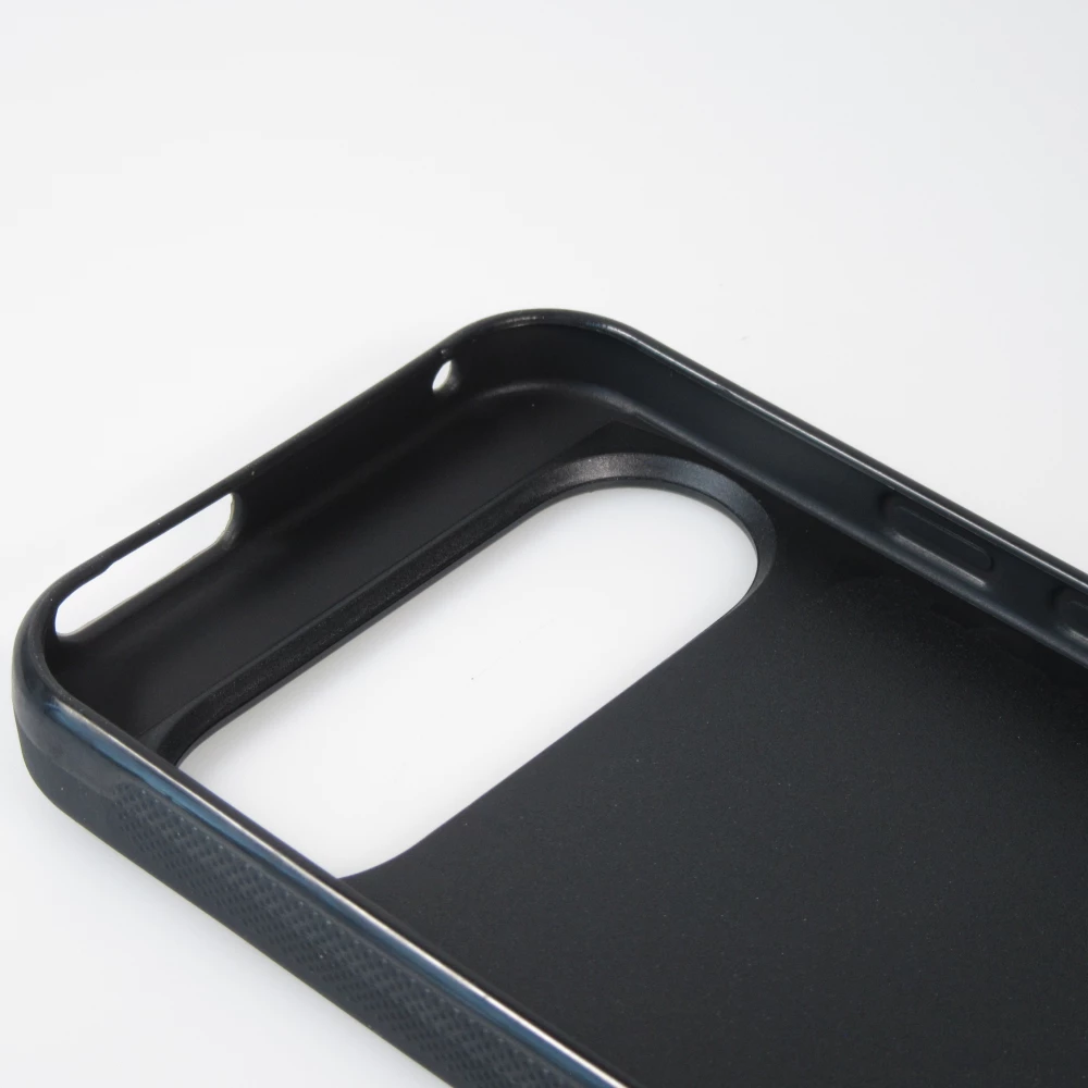 Google Pixel 9 / Pixel 9 Pro Case Hülle - Silikon schwarz Weisser Hintergrund, pinker Donut