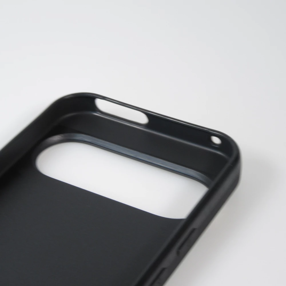 Google Pixel 9 / Pixel 9 Pro Case Hülle - Silikon schwarz Weisser Hintergrund, pinker Donut