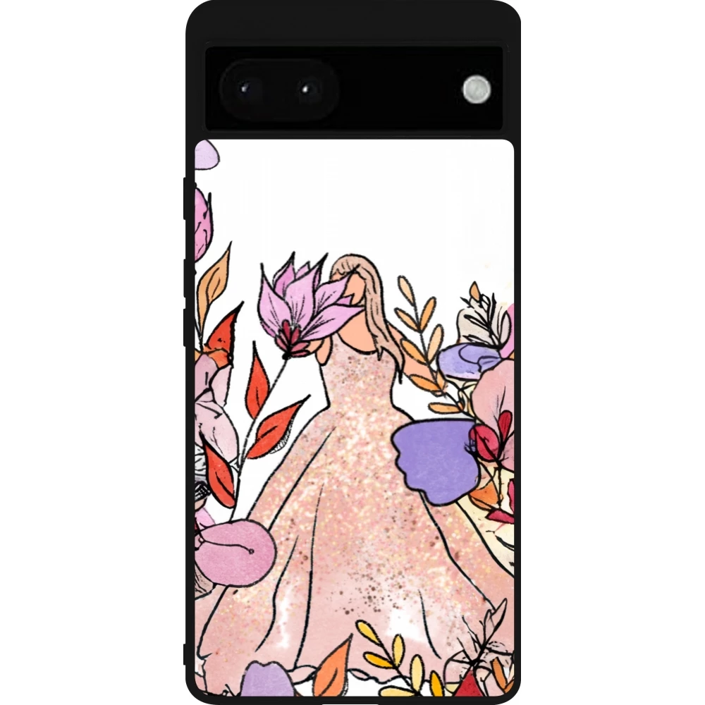 Google Pixel 6a Case Hülle - Silikon schwarz Taylor Swift Sketch - White