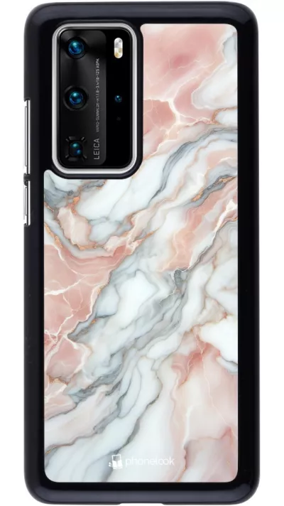 Huawei P40 Pro Case Hülle - Rosa Leuchtender Marmor