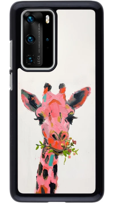 Huawei P40 Pro Case Hülle - Pink Girafe Paint