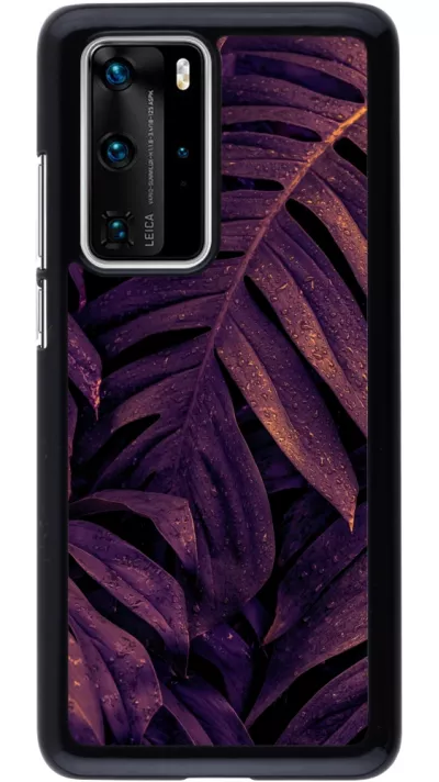Huawei P40 Pro Case Hülle - Purple Light Leaves