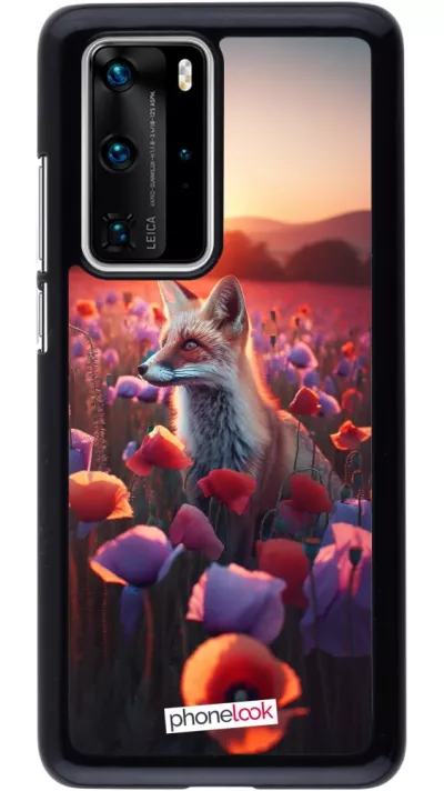 Huawei P40 Pro Case Hülle - Purpurroter Fuchs bei Dammerung