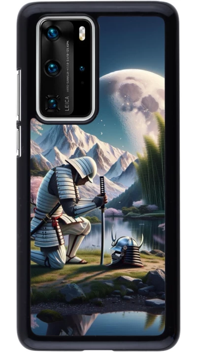 Huawei P40 Pro Case Hülle - Samurai Katana Mond