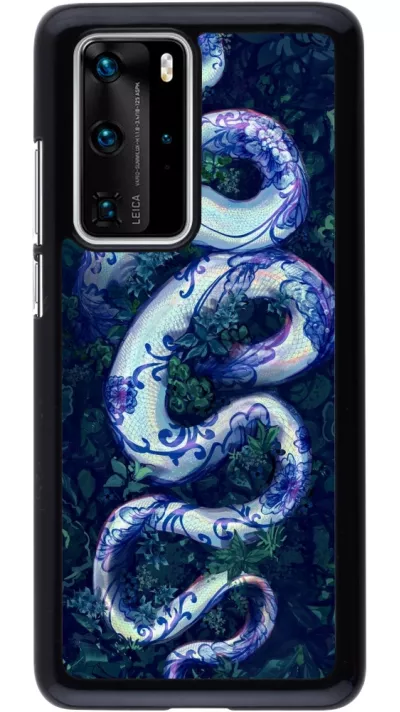 Huawei P40 Pro Case Hülle - Snake Blue Anaconda