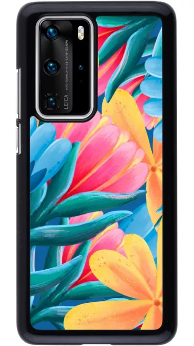 Huawei P40 Pro Case Hülle - Spring 23 colorful flowers
