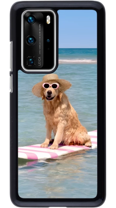 Huawei P40 Pro Case Hülle - Summer Dog on Paddle