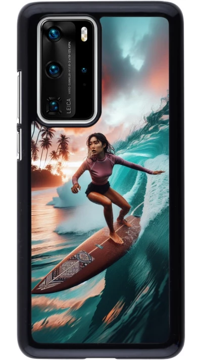 Huawei P40 Pro Case Hülle - Surferin aus Bali